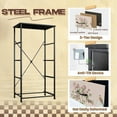 thumbnail image 4 of 4 Drawer Vertical Storage Dresser French style trellis garden pink flower rose bird vase palm tree with Wood Top Fabric Pull Drawers, 4 of 8