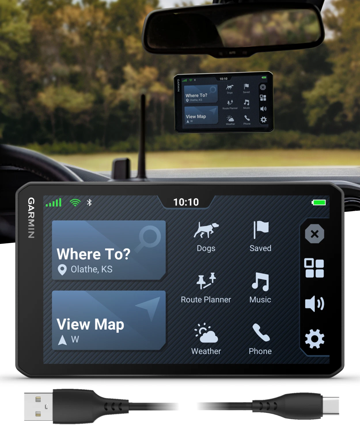 Garmin DriveTrack 72, Dog Tracking GPS Navigator, 7-inch Touch Screen, Pair to Your Garmin Handheld and Track Up to 20 Dogs w/ Wearable4U PowerPack Bundle