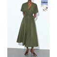 thumbnail image 6 of Green Dress With Tie Waist And Short Sleeves, 6 of 9