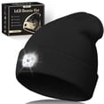 thumbnail image 1 of HEYAXA Gorro LED unisex con luz, gorro de faro recargable, regalos para Navidad, gorro de punto cálido, regalos para el día de San Valentín para hombres, adultos, adolescentes, mujeres, papá, él (negr, 1 of 5