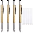 thumbnail image 6 of 4 count  Pen for Men 6 in 1 Multitool Pen with Ruler Level Refills  Stylus Cool Gadgets Tool for Dad  Husband Birthday Anniversary Christmas Graduation (), 6 of 6