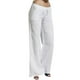 thumbnail image 1 of Pantalones largos de algodón con cintura elástica y pierna ancha para mujer, 1 of 8