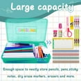 thumbnail image 3 of Green Pencil Box, Crayon Box, Large Capacity Clear Pencil Case, Hard Pencil Case,Aesthetic Plastic Pencil Case,Stackable Storage Box Pencil Case for Boys School Classroom,Mint Green Pencil Case 1 Pack, 3 of 7