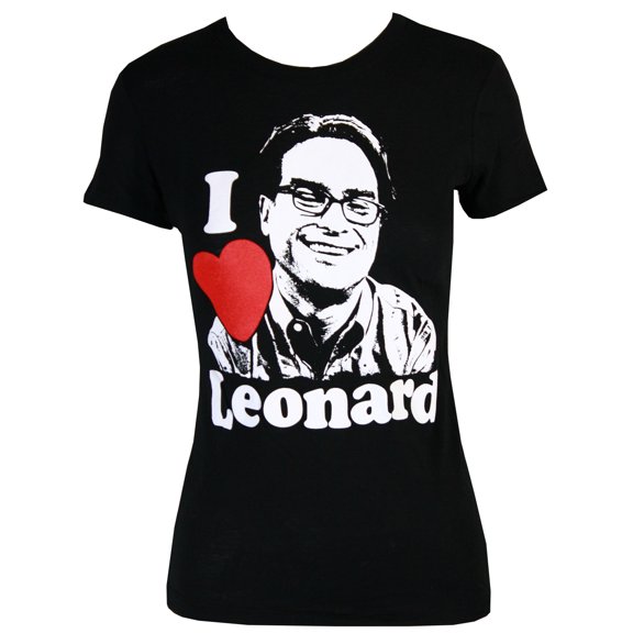 Big Bang Theory I Heart Leonard Juniors Girly T-Shirt, Medium