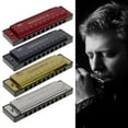 thumbnail image 2 of 10 Holes Key of C Blues Harmonica Musical Instrument Educational Toy with Case, 2 of 17