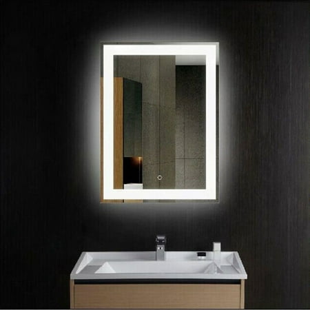 24' Bathroom Vanity Mirror H30 In. x W24 In. LED Backlit Wall Mounted Bathroom Lighted Mirror Vanity Dimmable w/ Touch Button ()