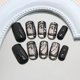 thumbnail image 4 of Uñas postizas adhesivas RTKHFZE cuadradas negras French tip 24 piezas, 4 of 7