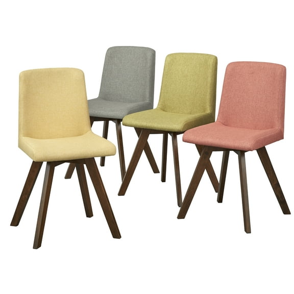 TMS Rochelle Indoor Dining Chairs, Set of 4, Walnut/Multi-color