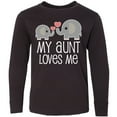 thumbnail image 3 of Inktastic My Aunt Loves Me Niece Nephew Elephant Long Sleeve Youth T-Shirt, 3 of 5