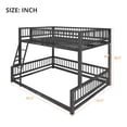 thumbnail image 4 of Leumius Full XL over Queen Bunk Bed,Heavy Duty Metal Bunk Beds for Adults and Kids,Floor Bed Frame with Ladder and Safety Guardrails, Easy Assemble,Black, 4 of 12
