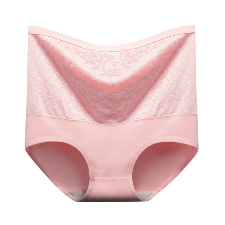 Tummy Control Shapewear Y High Waist Breathable Trigonometric Underwear  Soild Cottonbriefs Shaping Pants Pink L 
