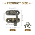 thumbnail image 2 of Uxcell Wooden Box Hasp Latch Vintage Lock Clasp Swing Arm Right Latch Hook Hasp with Screw Bronze 32x28mm, 2 of 7