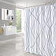 thumbnail image 4 of Cortina de ducha de tela a rayas grises y blancas para baño, cortinas de ducha para baño de 72 pulgadas de largo, dobladillo ponderado, accesorios de baño impermeables estilo hotel - lavable a máquina Rojo Verde, 4 of 5