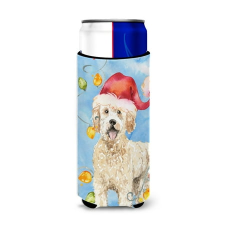 

Carolines Treasures CK2478MUK Christmas Lights Goldendoodle Michelob Ultra Hugger for slim cans Slim Can multicolor
