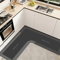 thumbnail image 1 of Fufafayo L-Shaped Kitchen Rug, Absorbent Non-Slip Floor Mat, Velvet Fleece Memory Foam Corner Carpet, Machine Washable Bathroom Rug for Kitchen Sink Cooking Living Room, 1 of 7