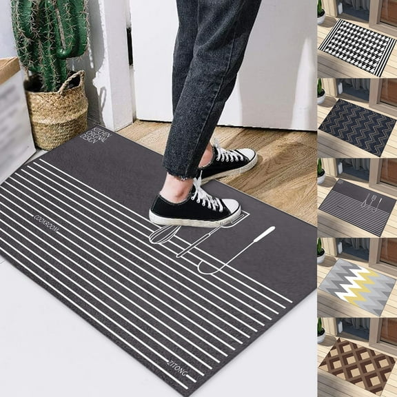 1Pc Floor Mat Door Mat Indoor Outdoor Non-Slip Low-Profile Design Floor Mat Crystal Velvet Carpet Durable Trap Dirt and Front Door Welcome Mat Entry Mats Carpet