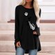 thumbnail image 2 of Camiseta de manga larga suelta con cuello redondo y estampado informal para mujer de Halloween, blusa, camisas Pompotops  FGAJ4992, 2 of 4