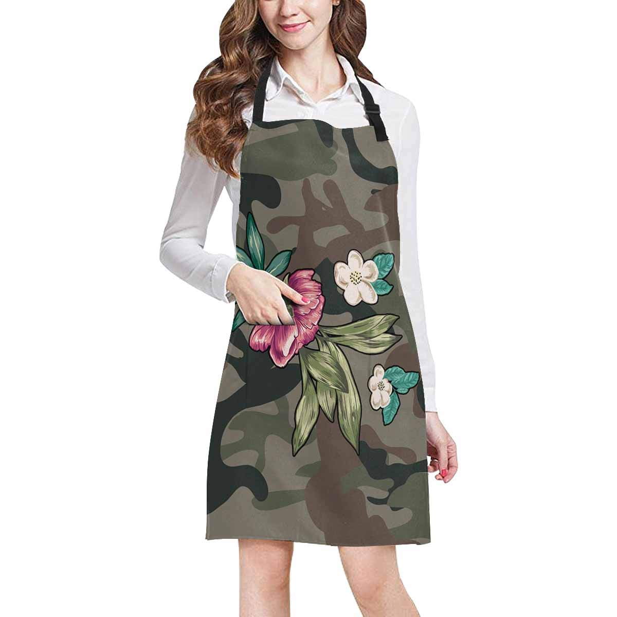 ASHLEIGH Flowers Patch Embroidery with Green Camouflage Camom Pattern