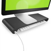 Quirky Spacebar POP Monitor Stand and 6-Port USB Hub, Black (PSPBP-BK01)