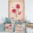 thumbnail image 2 of Designart 'Poppy Retro Flowers' Vintage Framed Canvas Wall Art Print, 2 of 5
