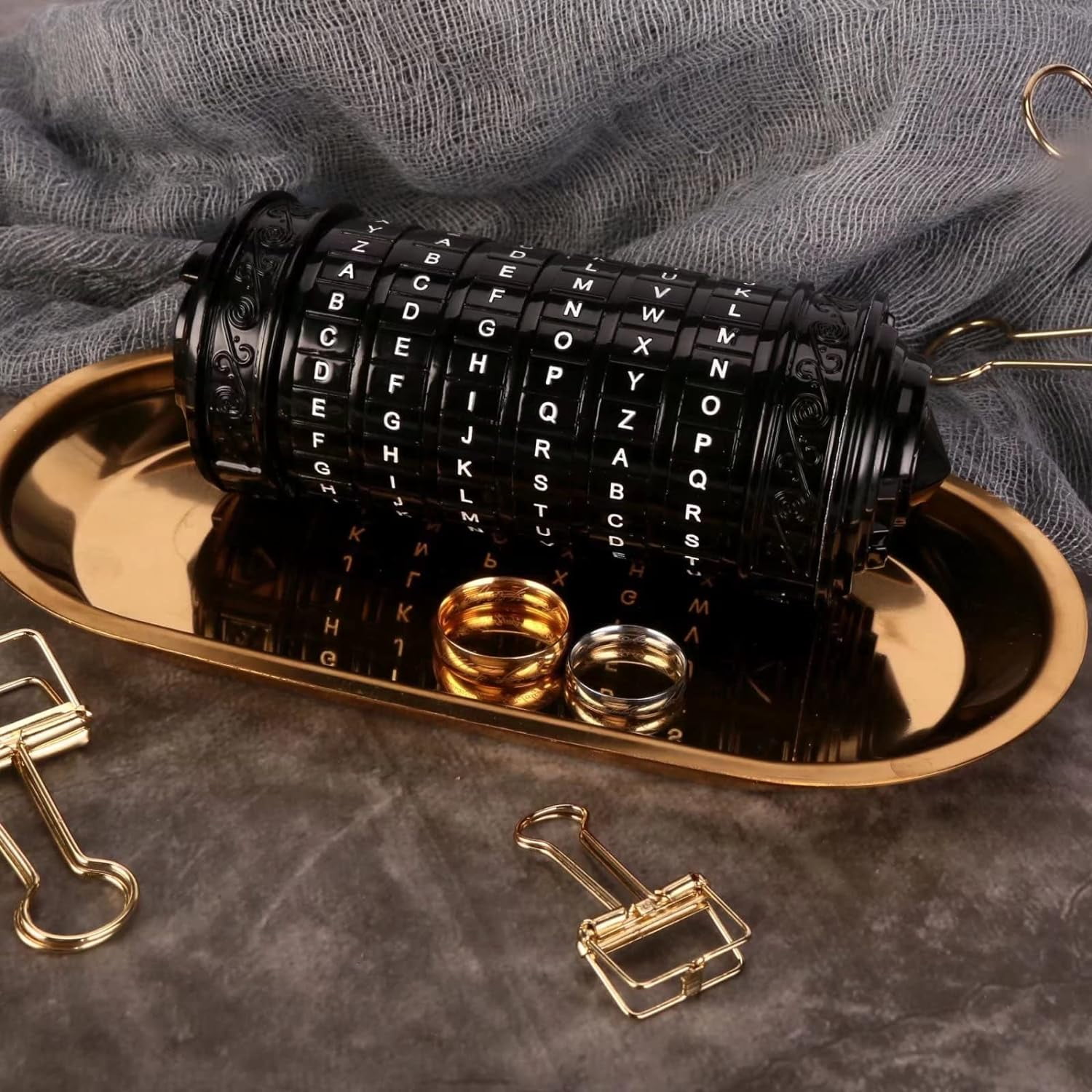 Unique Cryptex Da Vinci Code Mini Cryptex Lock Puzzle Boxes with Hidden  Compartments Heavy Real Metal Novelty Birthday Big Enough for Notes,Paper  Money,Rings,Jewelry (Bronze) - Walmart Business Supplies