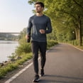 thumbnail image 3 of AZoiNM Men's Solid Long Sleeve T-Shirt Relaxed Fit Breathable Casual Top Athletic Wear, 3 of 8