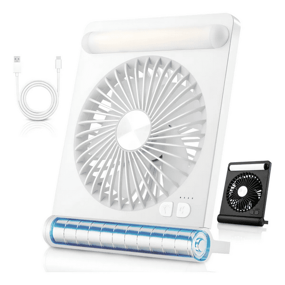 Ventilador Portátil Recargable Ventilador De Piso Con Luz Xtellar blanco