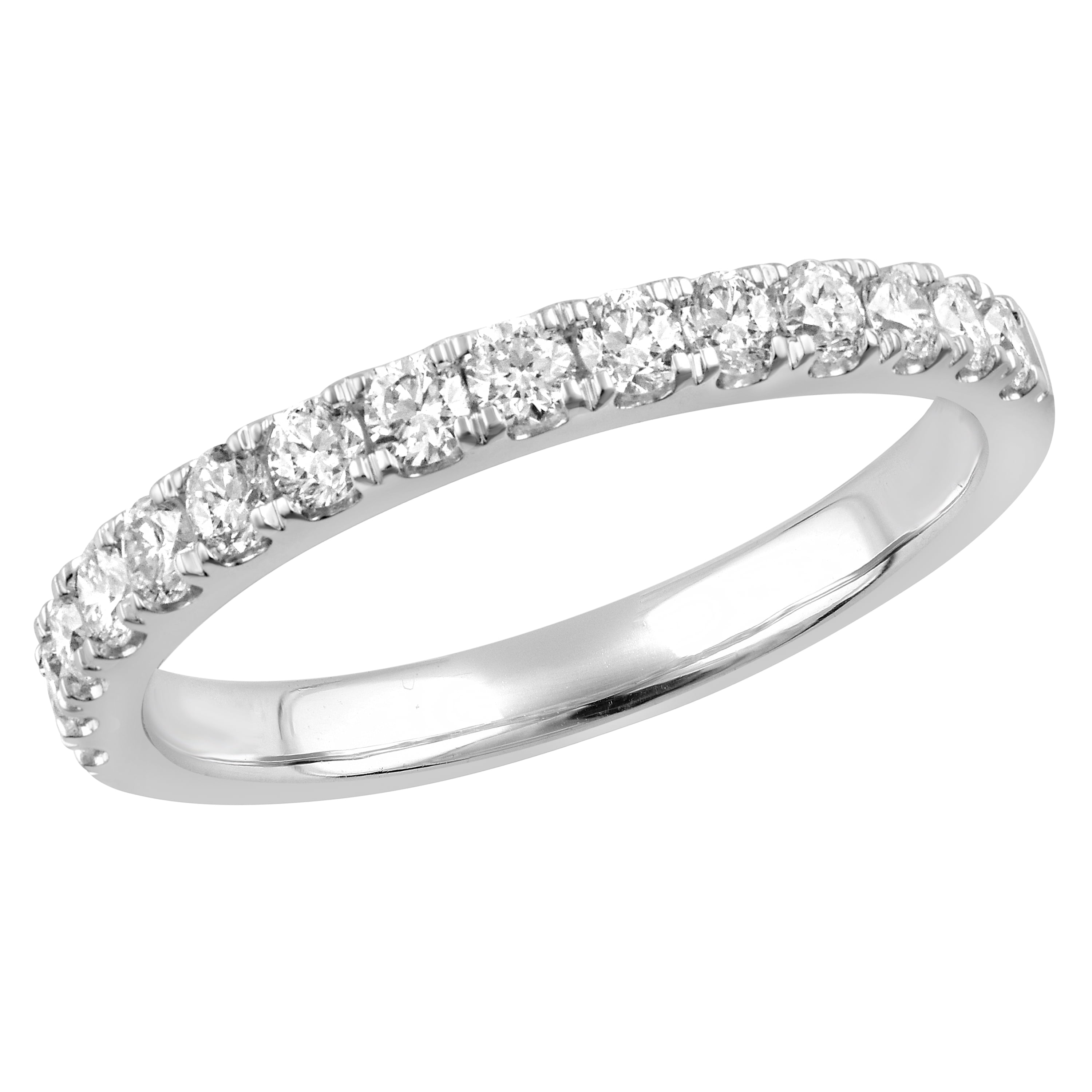 Unique Moments 1/2 Ct Round Lab Grown Diamond Wedding Band in 10K White Gold for Women (J, SI-I1)
