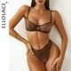 thumbnail image 2 of Ellolace-Conjunto de sujetador sin costuras, lencería Sexy transparente, ropa interior de encaje fino, conjunto de Bilizna elegante, íntimo Bilizna atractivo, 2 of 5