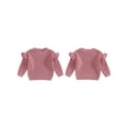 thumbnail image 2 of Toddler Baby Girls Spring Knit Sweater 3 6 9 12 18 24 Months 2T 3T Long Sleeve O Neck Solid Color Pullover Knitwear, 2 of 9