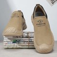 thumbnail image 3 of Men's Slip‑On Low‑Top Work Utility Shoes, Faux Leather Upper Round‑Toe Reinforced Toe Cap Rugged Block Outsole Comfort Footwear For Daily Work And Casual Wear, 3 of 7