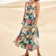 thumbnail image 2 of Ovticza Cute Summer Dresses for Women Trendy Boho Flowy Maternity Maxi Dresses Floral Tank Long Sundresses Sleeveless Cotton Linen Sundresses Over 50 with Pockets Multicolor 3XL, 2 of 6