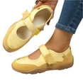 thumbnail image 5 of Comfortable Walking Shoes, Mary Jane Sneakers Flats Dressy Shoes for Women, Ballet Sneakers Wide Toe Box With Non Slip Retro Tennis Lightweight Maryjane Sneakers, Yellow 8.5, 5 of 5