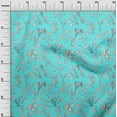 thumbnail image 2 of oneOone Viscose Chiffon Aqua Blue Fabric Leaves & Floral Artistic Diy Clothing Quilting Fabric Print Fabric By Yard 42 Inch Wide, 2 of 4
