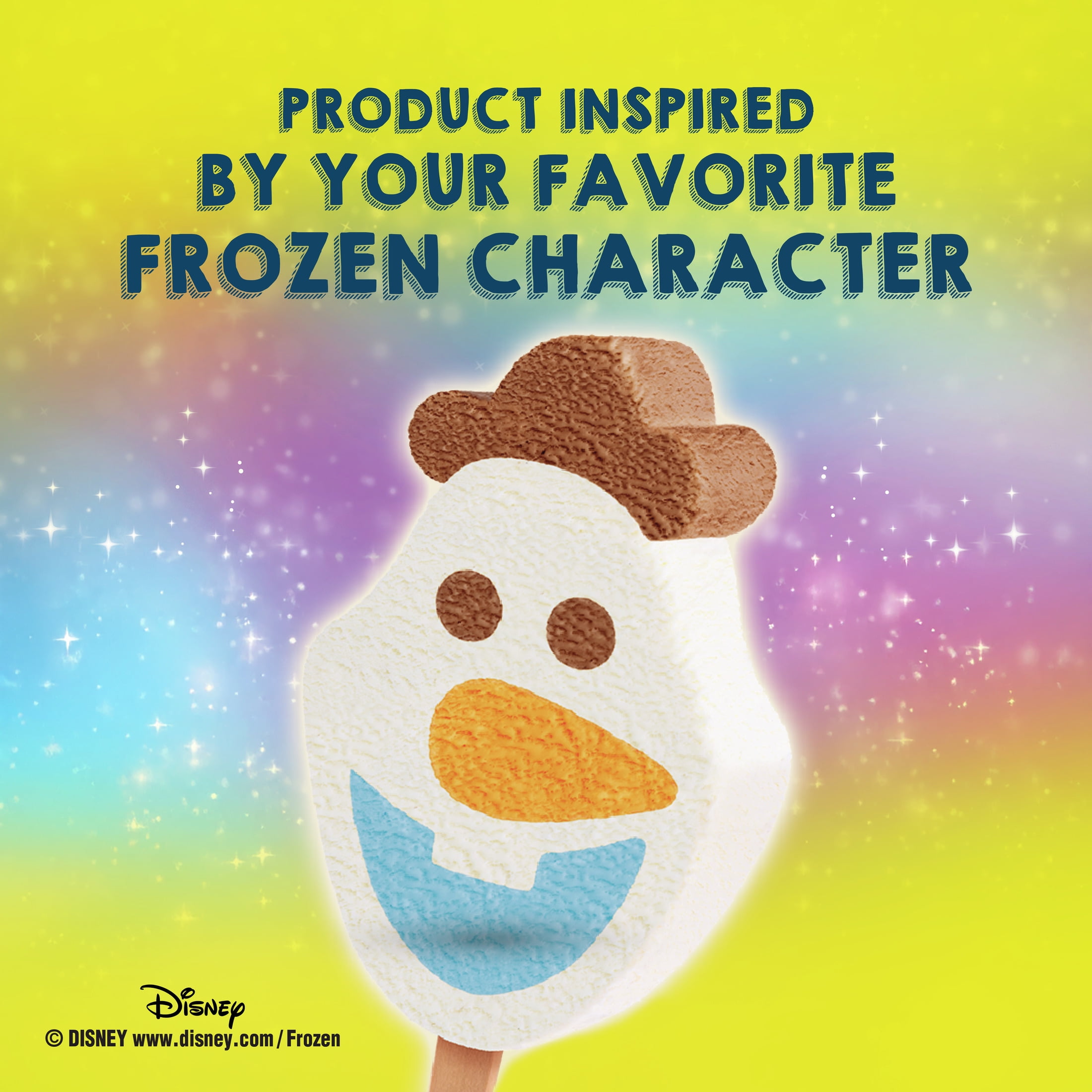 Popsicle Disney Frozen Olaf Colors from Natural Sources Chocolate Vanilla Caramel Ice Cream Bars, 6 Count