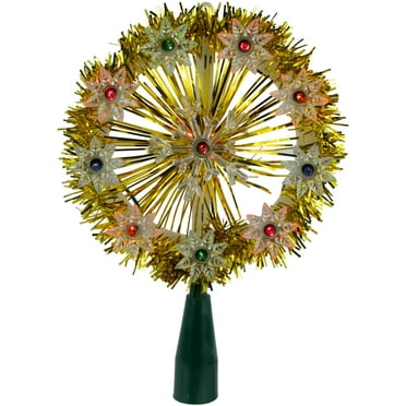 7" Pre-Lit Silver Snowflake Starburst Christmas Tree Topper - Clear Lights