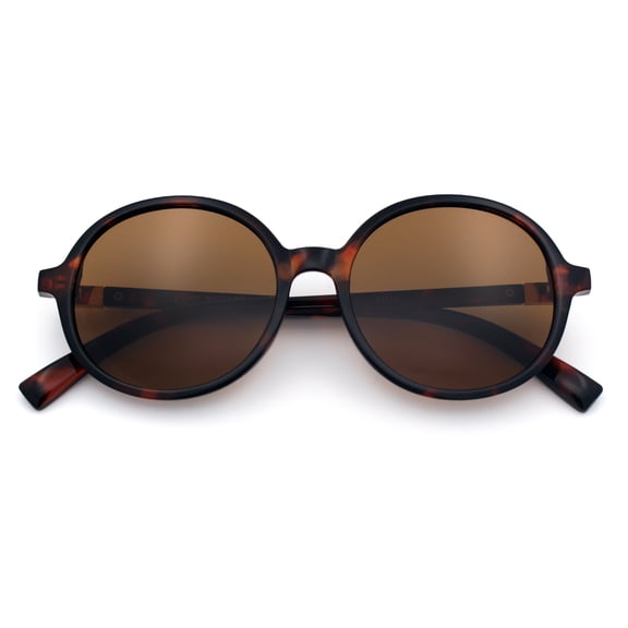 SA106 Vintage Style Oversized Round Retro Womens Sunglasses / Tortoise - Brown
