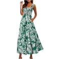 thumbnail image 2 of Sakmal Summer Dresses for Women 2025 Maxi Sleeveless Sundress Green Tropical Dresses S-2XL, 2 of 6