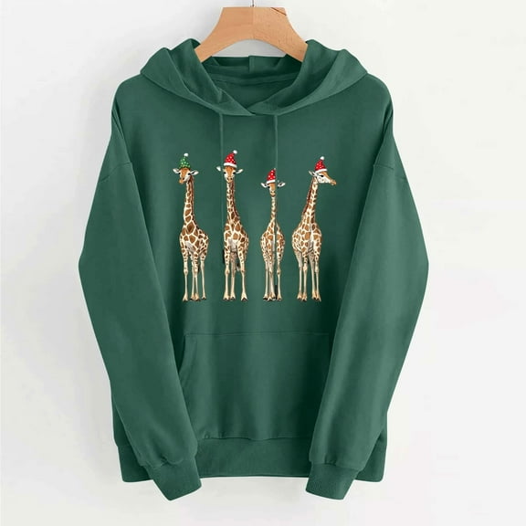 Hilzaten Tops for Women Graphic Long Sleeve Hoodie Casual Pullover Loosse Sweatshirts for Women