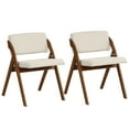 thumbnail image 1 of Gymax Set of 2 Dining Chairs Folding Kitchen Chair w/ Rubber Wood Legs Padded Seat Walnut & Beige, 1 of 9
