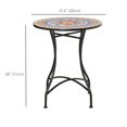 thumbnail image 2 of Mosaic Patio Table, Round Coffee Table with Metal Frame, Garden Furniture for Outdoor, Poolside, Red, 2 of 7