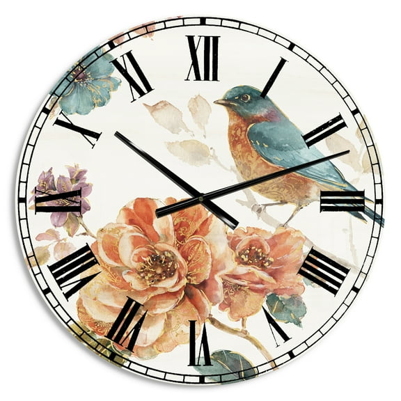 Designart Oversized Multicolor Analog Round Farmhouse Wall Clocks, CLM30892-C23