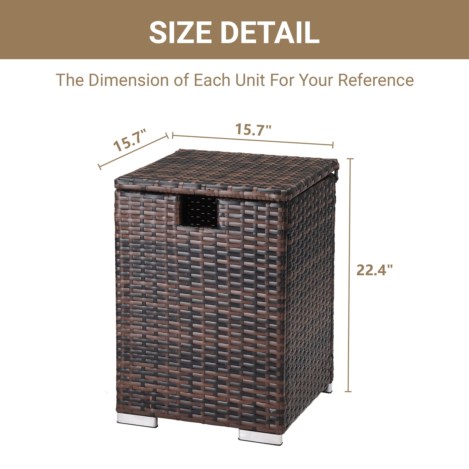 GoDecor Wicker Tank Fire for Gas Fire Pits, Rattan Propane Tank, Brown Gradient