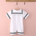 thumbnail image 3 of Kiapeise Newborn Kids Baby Boy Summer Clothes Short Sleeve Romper Sailor Jumpsuit One-piece Bodysuit Outfits, 3 of 5