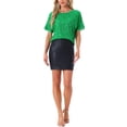 thumbnail image 2 of Camisa de lentejuelas INSPIRE CHIC para mujer, blusa brillante de manga dolman oversize, XS verde, 2 of 5