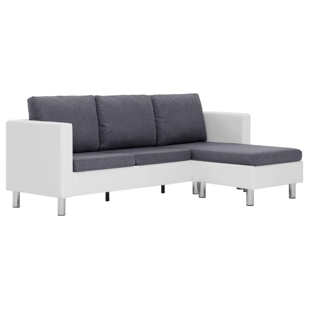 Lowestbest 3-Seater Sectional Sofa, Faux Leather L-Shaped Couch with Cushions for Small Space Lowestbest 3-Seater Sectional Sofa, Faux Leather L-Shaped Couch with Cushions for Small Space