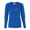 thumbnail image 3 of Dog Heartbeat | Paw Print EKG Lifeline | Veterinarian Vet Tech Dog Lover Womens Long Sleeve T-Shirt, Royal, X-Large, 3 of 5