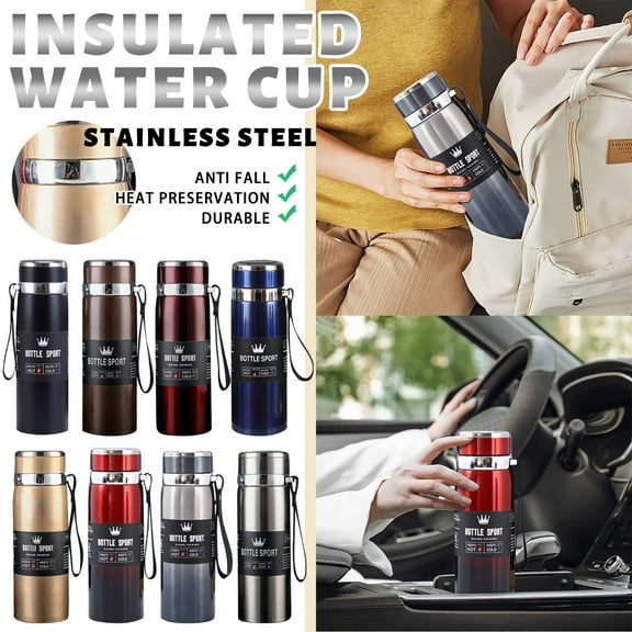 EclipseJewels 27oz (800ml) 316 Stainless Steel Vacuum Insulated Sports Water Bottle with Portable Sling, Large Capacity Travel Kettle for Outdoor Activities,A