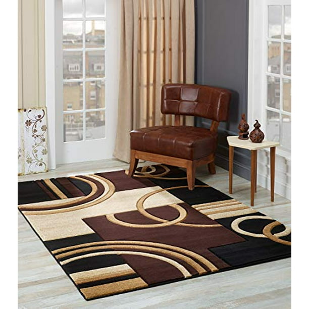 GLORY RUGS Area Rug Modern 8x10 Brown Soft Hand Carved Contemporary