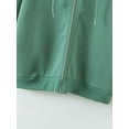 thumbnail image 4 of Women's Zip Up Long Sleeve Oversized Drawstring Hoodie Hooded Sweatshirt,Green,L, 4 of 5